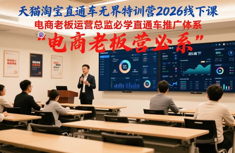天猫淘宝直通车无界特训营2026线下课，电商老板运营总监必学直通车推广体系-洛柒笔记