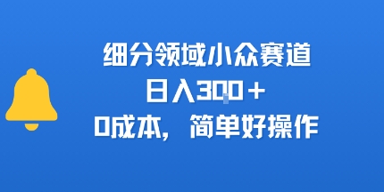 细分领域小众赛道，日入3张+，0成本，简单好操作-洛柒笔记