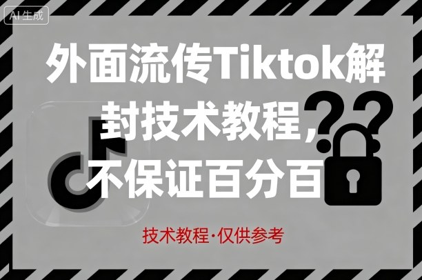 外面流传Tiktok解封技术教程，不保证百分百，具体自测-洛柒笔记