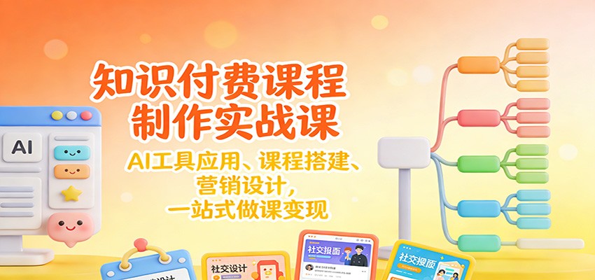 知识付费课程制作实战课：AI工具应用 、课程搭建、营销设计，一站式做课变现-洛柒笔记