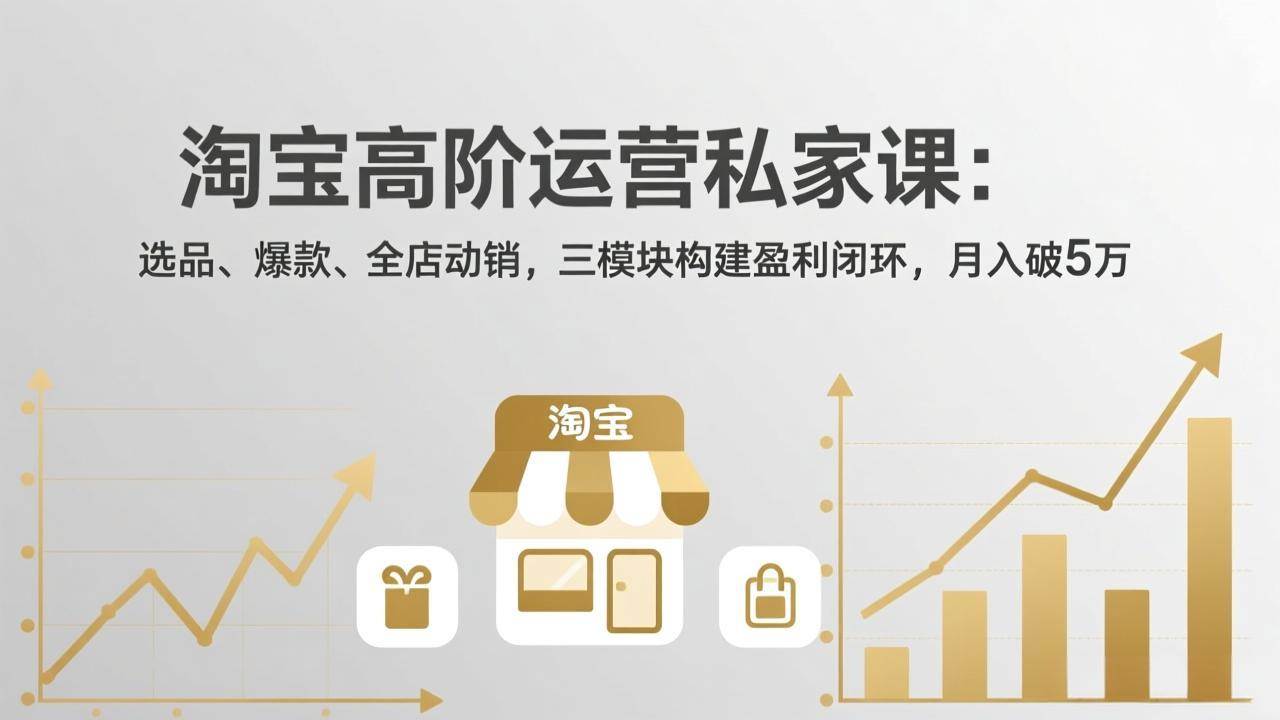 （17944期）淘宝高阶运营私家课（更新26年4月）：选品、爆款、全店动销，三模块构建盈利闭环，月入破5万-洛柒笔记