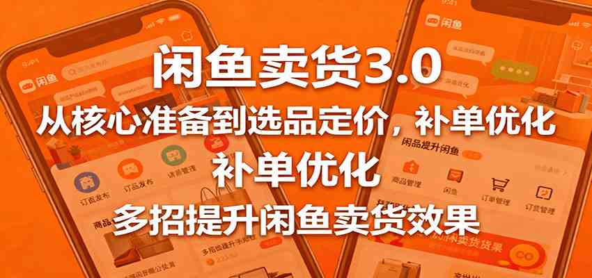 闲鱼卖货3.0，从核心准备到选品定价，补单优化，多招提升闲鱼卖货效果-洛柒笔记
