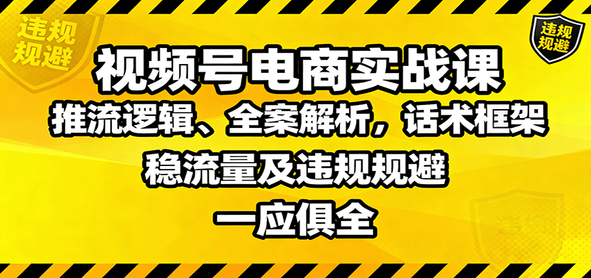 视频号电商实战课：推流逻辑、全案解析，话术框架，稳流量及违规规避等-洛柒笔记