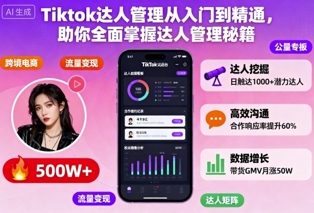 Tiktok达人管理从入门到精通，助你全面掌握达人管理秘籍-洛柒笔记