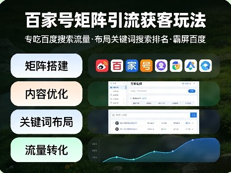 百家号矩阵引流获客玩法，专吃百度搜索流量，布局关键词搜索排名，霸屏百度-洛柒笔记