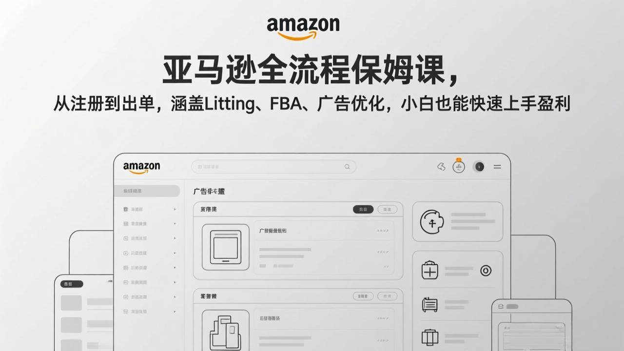 （17293期）亚马逊全流程保姆课，从注册到出单，涵盖Listing、FBA、广告优化，小白也能快速上手盈利-洛柒笔记