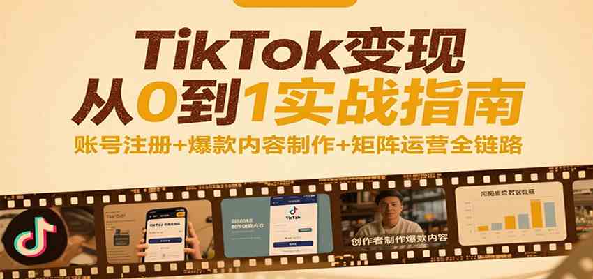 TikTok变现从0到1实战指南：账号注册+爆款内容制作+矩阵运营全链路-洛柒笔记