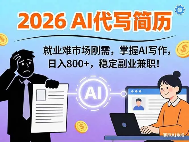 AI代写简历，超暴利，用万能模板月入1-3万实战教程，2026年市场刚需！-洛柒笔记