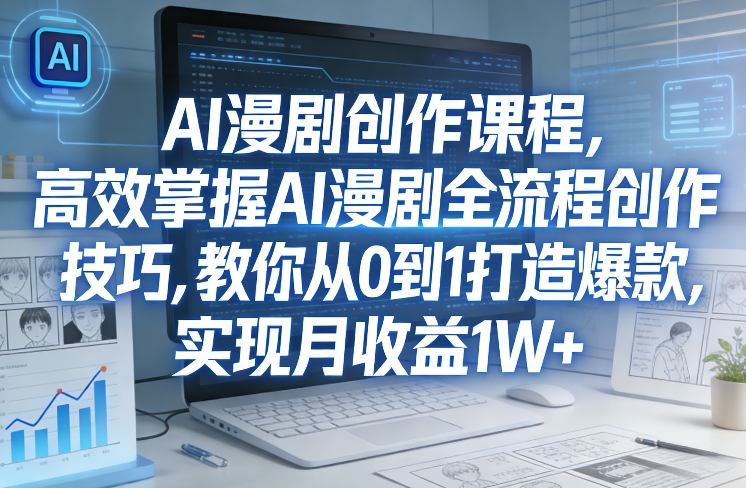 某社群AI漫剧创作课程，高效掌握AI漫剧全流程创作技巧，教你从0到1打造爆款，实现月收益1W+-洛柒笔记