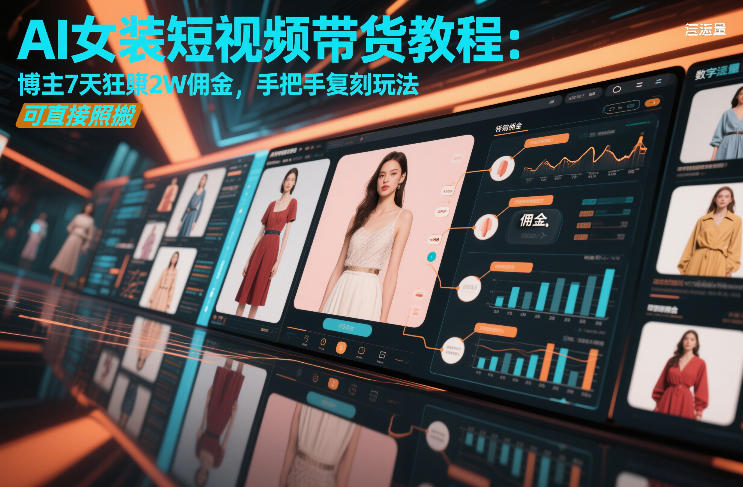 AI女装短视频带货教程：博主7天狂賺2W佣金，手把手复刻玩法，可直接照搬-洛柒笔记