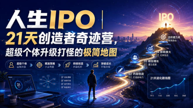 人生IPO︱21天创造者奇迹营，超级个体升级打怪的极简地图-洛柒笔记