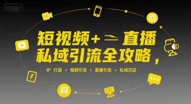 短视频+直播私域引流全攻略，IP打造 +视频引流 +直播引流 +私域沉淀-洛柒笔记