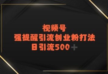 视频号强提醒引流，日引流500+精准创业粉？-洛柒笔记