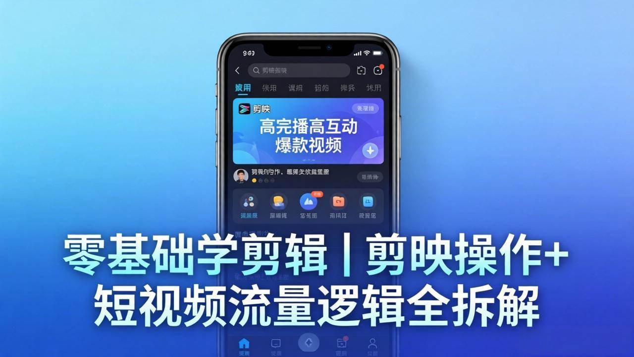 （18117期） 【零基础学剪辑】剪映操作+短视频流量逻辑全拆解｜手把手教你剪出高完播高互动爆款视频-洛柒笔记