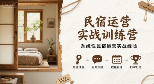 民宿运营实战训练营，系统性民宿运营实战经验-洛柒笔记