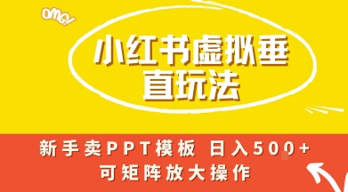 小红书卖PPT模板日入5张+，全新虚拟项目垂直玩法，可矩阵放大盈利-洛柒笔记
