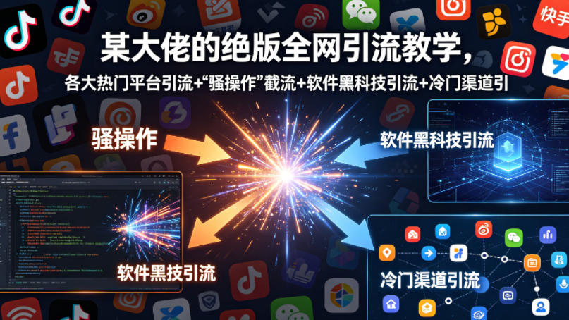某大佬的绝版全网引流教学，各大热门平台引流+”骚操作”截流+软件黑科技引流+冷门渠道引流等-洛柒笔记