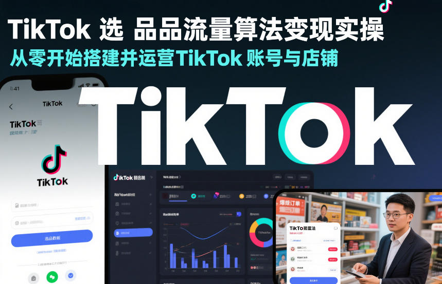 TikTok选品流量算法变现实操，从零开始搭建并运营TikTok账号与店铺-洛柒笔记