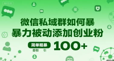 微信私域群如何暴力被动添加创业粉，简单粗暴，日引100+-洛柒笔记