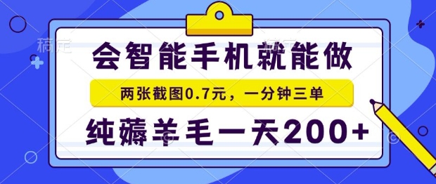 2025年零撸手机项目，二十秒一单，纯薅羊毛，一天200+做就有【揭秘】-洛柒笔记
