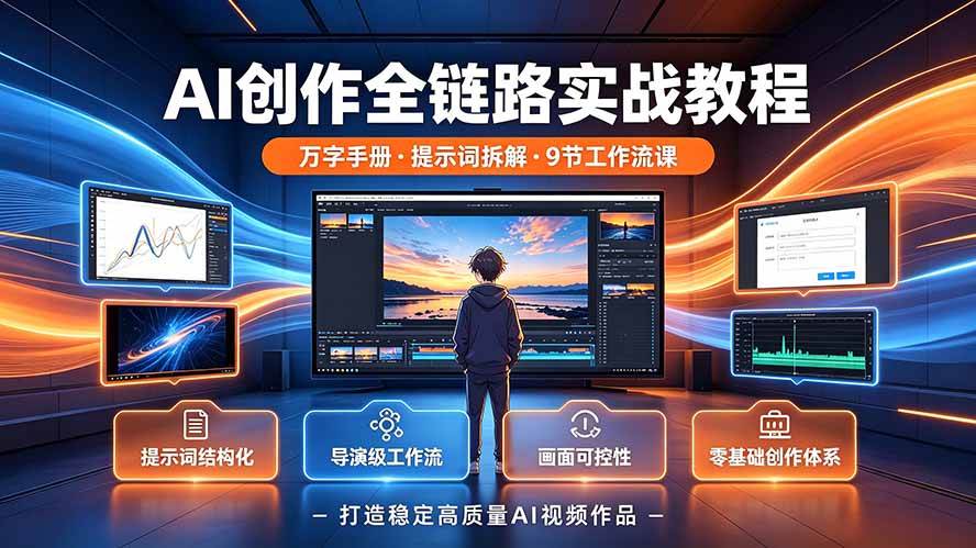 (19247期)AI创作全链路实战教程|万字手册·提示词拆解·9节工作流课,打造稳定高质量AI视频作品-洛柒笔记 (19247期)AI创作全链路实战教程|万字手册·提示词拆解·9节工作流课,打造稳定高质量AI视频作品-洛柒笔记