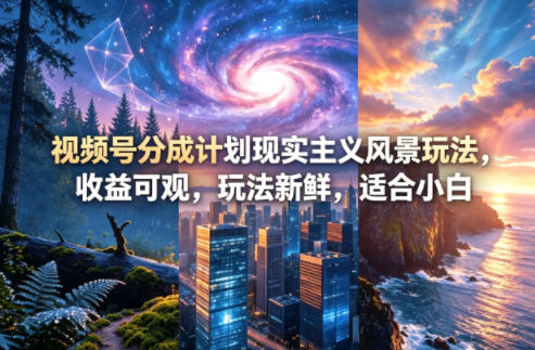 视频号分成计划现实主义风景玩法，收益可观，玩法新鲜，适合小白-洛柒笔记