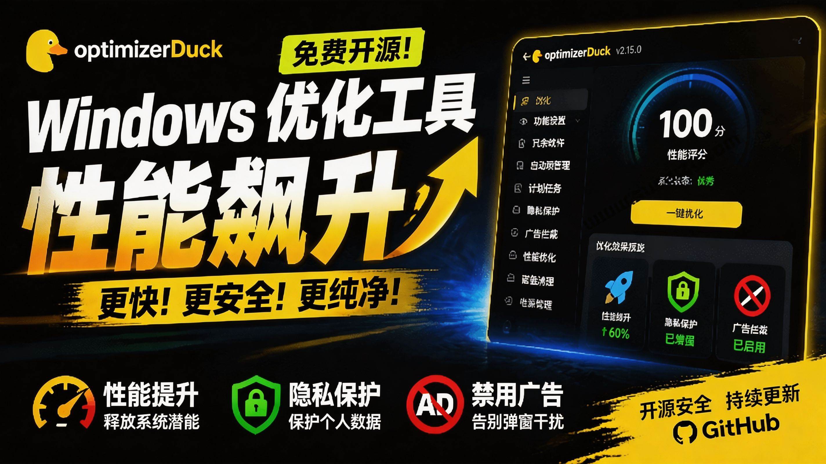 (19639期)让Windows更纯净、透明、强大的优化工具!免费开源,主打性能提升、功能设置与磁盘清理 OptimizerDuck-洛柒笔记 (19639期)让Windows更纯净、透明、强大的优化工具!免费开源,主打性能提升、功能设置与磁盘清理 OptimizerDuck-洛柒笔记