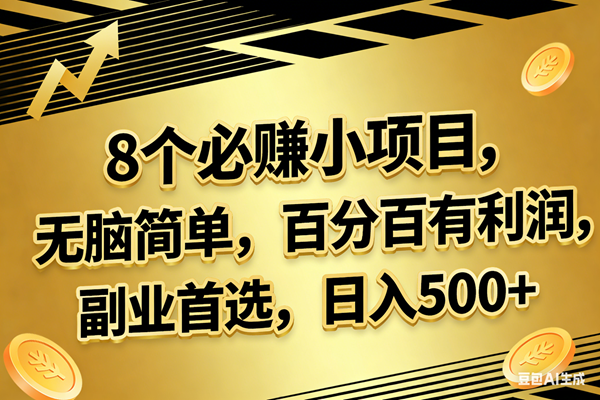 （17793期）10个必赚的小项目，百分百有利润，无脑简单，副业首选，日入300+-洛柒笔记
