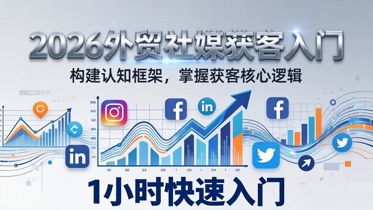 （17672期）2026 外贸社媒获客入门：1小时搭建认知框架，新手快速开启社媒获客之路-洛柒笔记