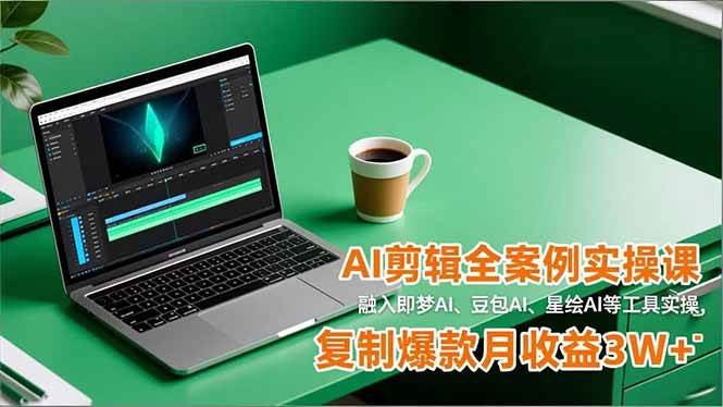 （16770期）AI剪辑全案例实操课，融入即梦AI、豆包AI、星绘AI等工具实操，复制爆款月收益3W+-洛柒笔记