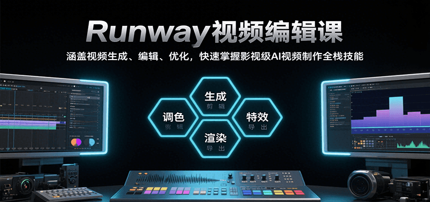 Runway视频编辑课，涵盖视频生成、编辑、优化，快速掌握影视级AI视频制作全栈技能-洛柒笔记