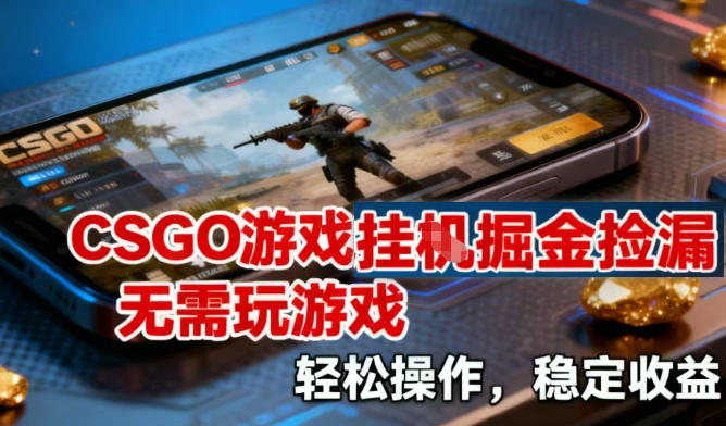 CSGO游戏挂G掘金捡漏，不需要玩游戏，操作简单，收益稳定【揭秘】-洛柒笔记