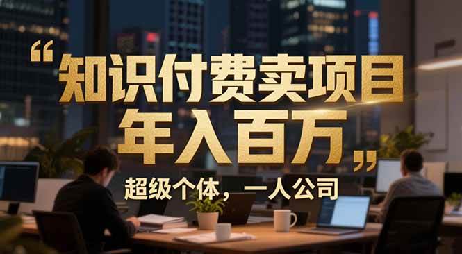 （17134期）从0到年入百万：超级个体实战心得公开，个人IP×精准引流×成交系统全拆解-洛柒笔记