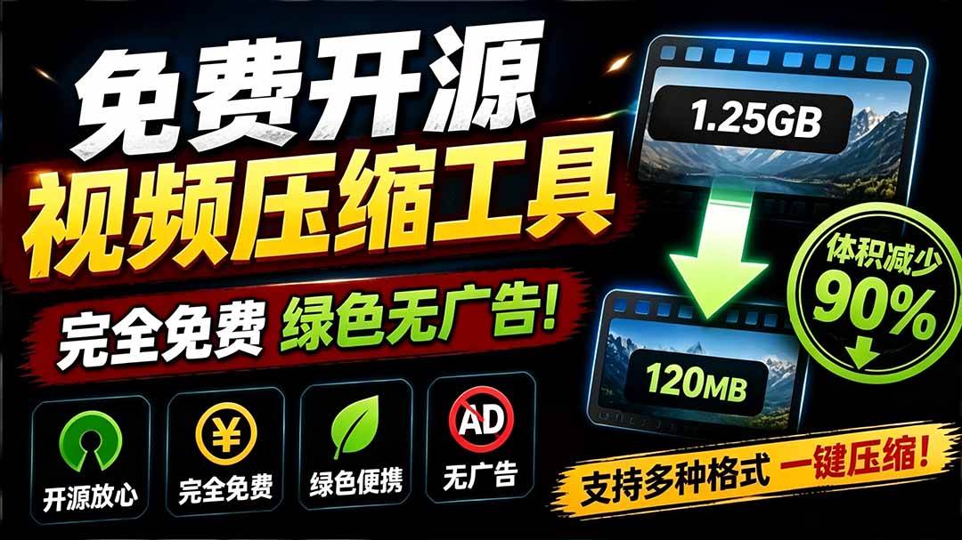 (19495期)Github开源视频压缩瘦身工具,轻松压缩90%,并保持画质清晰,完全免费绿色无广告!VideoSlim-洛柒笔记 (19495期)Github开源视频压缩瘦身工具,轻松压缩90%,并保持画质清晰,完全免费绿色无广告!VideoSlim-洛柒笔记
