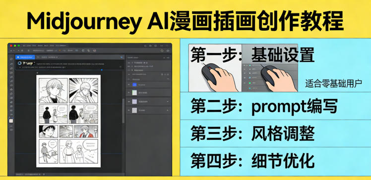 利用Midjourney AI人工智能轻松创作漫画插画教程，零基础创作完整漫画插画-洛柒笔记