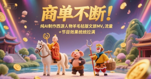商单不断！纯AI制作西游人物羊毛毡版文旅MV，流量+节目效果统统拉满-洛柒笔记