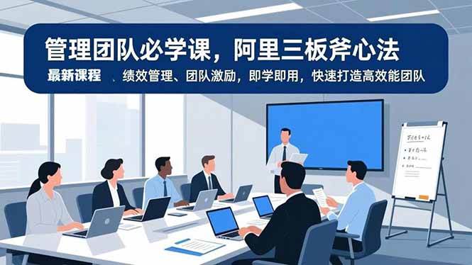 （16929期）管理团队必学课，阿里三板斧心法、绩效管理、团队激励，即学即用，快速打造高效能团队-洛柒笔记
