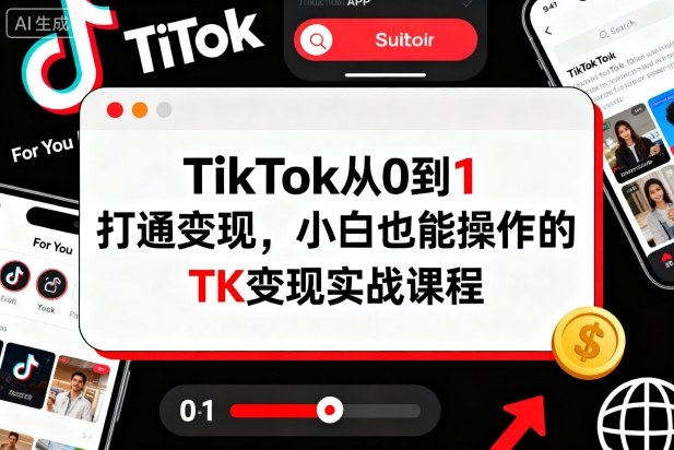 TikTok从0到1打通变现，小白也能操作的TK变现实战课程-洛柒笔记