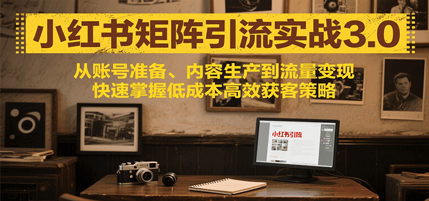 小红书矩阵引流3.0，从账号准备、内容生产到流量变现，快速掌握低成本高效获客策略-洛柒笔记