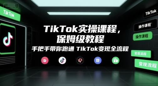 TikTok实操课程，保姆级教程，手把手带你跑通TikTok变现全流程-洛柒笔记