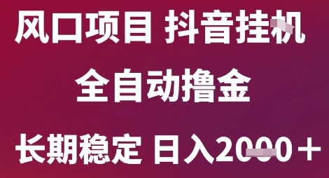 风口项目，六月最新玩法抖音无人挂G，全自动撸金，长期稳定 日入2k+【揭秘】-洛柒笔记