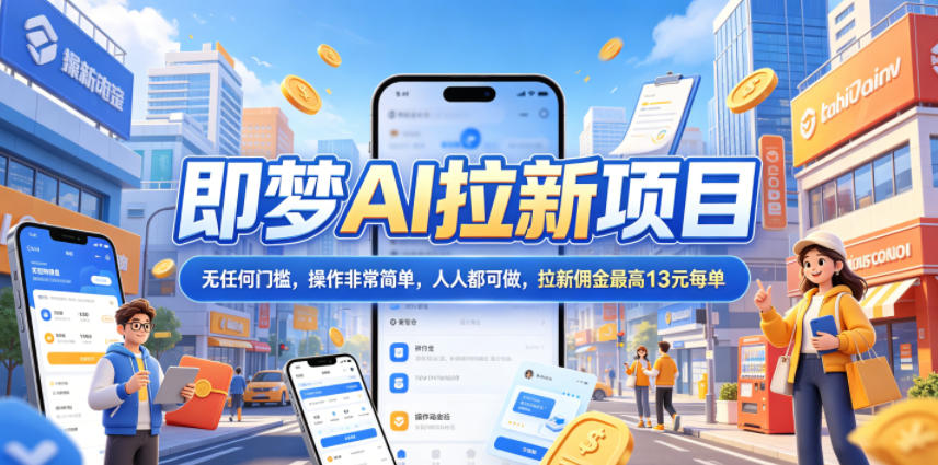 2026年即梦AI拉新项目最新玩法，无任何门槛，操作非常简单，人人都可做，拉新佣金最高13米每单（更新6月）-洛柒笔记