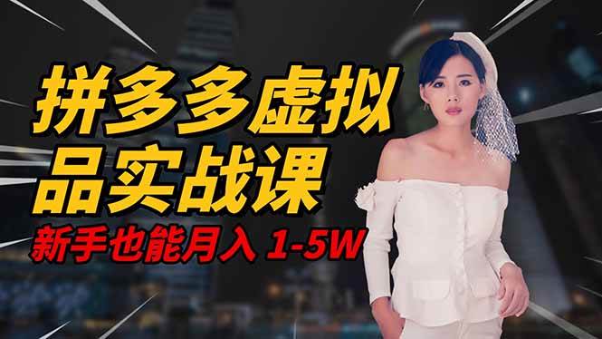 2025 拼多多虚拟品系统实战课，轻资产项目，可矩阵开工作室，新手也能月入1-5W-洛柒笔记
