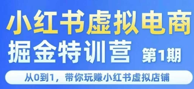 小红书虚拟电商掘金特训营第1期，从0到1，带你玩转小红书虚拟店铺-洛柒笔记