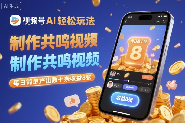 视频号AI轻松玩法，制作共鸣视频，每日简单产出数十条收益8张-洛柒笔记