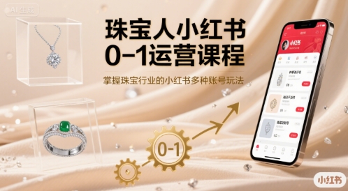 珠宝人小红书0-1运营课程，掌握珠宝行业的小红书多种账号玩法-洛柒笔记