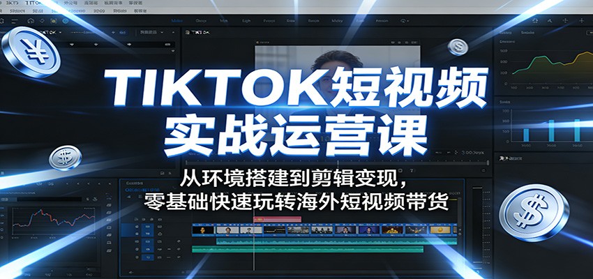 TIKTOK短视频实战运营课：从环境搭建到剪辑变现，零基础快速玩转海外短视频带货-洛柒笔记