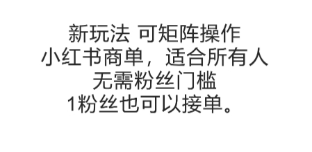 可矩阵操作，小红书商单新玩法，适合所有人，无需粉丝门槛，1粉丝也可以接单-洛柒笔记