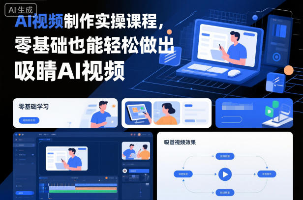 AI视频制作实操课程，零基础也能轻松做出吸睛AI视频-洛柒笔记