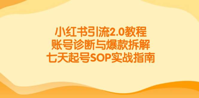 小红书引流2.0教程，账号诊断与爆款拆解，七天起号SOP实战指南-洛柒笔记